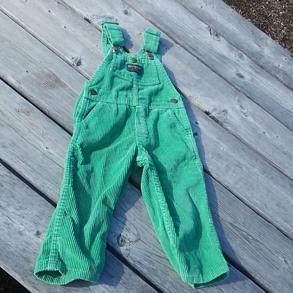 oshkosh green corduroy overalls